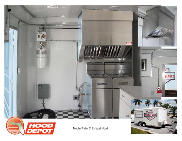 Mobile Trailer 3' Exhaust Hood