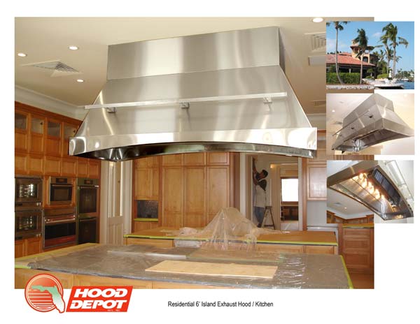 Residential 6' Island Exhaust Hood
